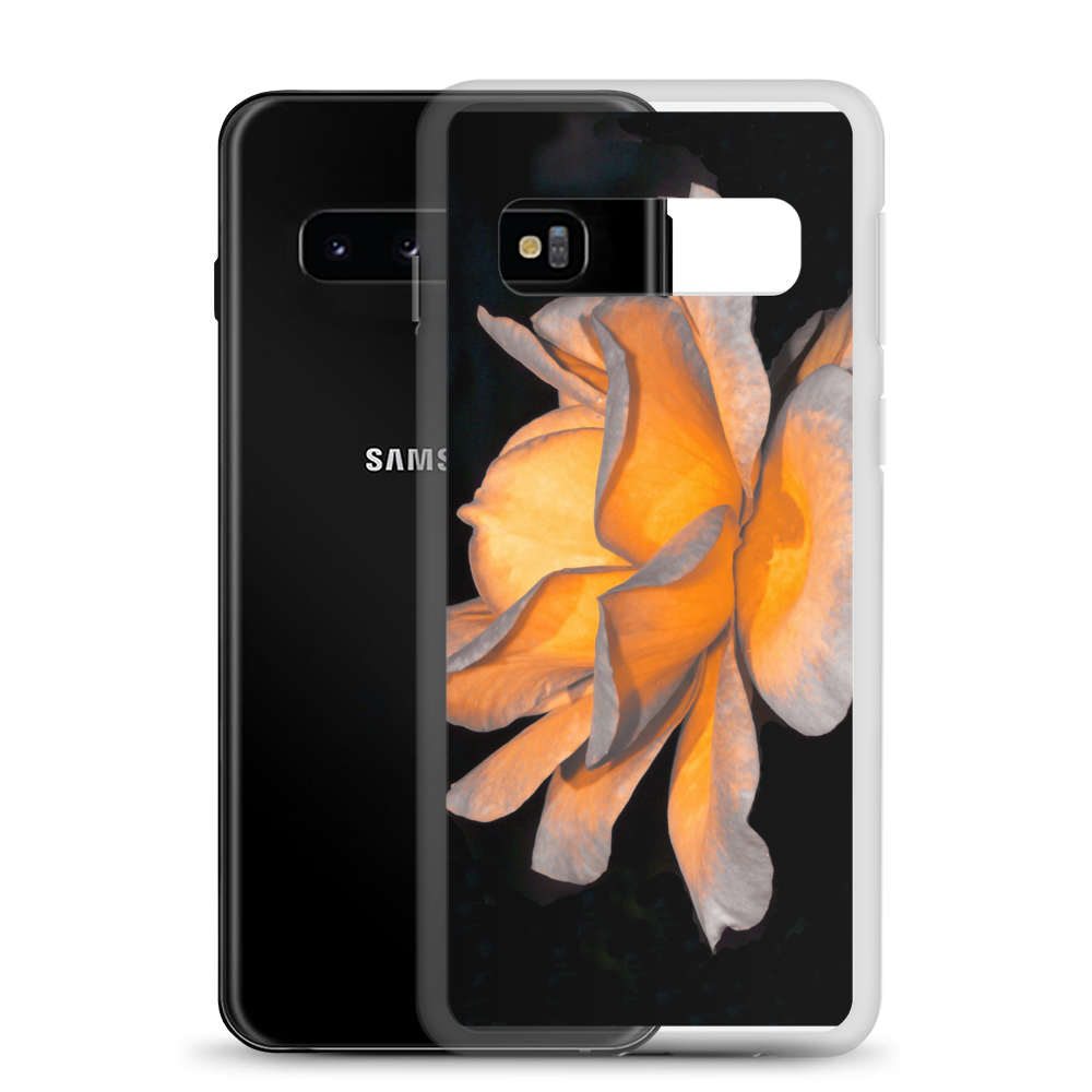 Samsung shell with a white rose pattern 