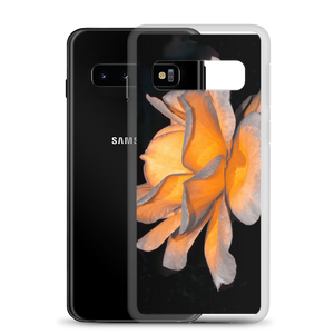 Samsung shell with a white rose pattern 