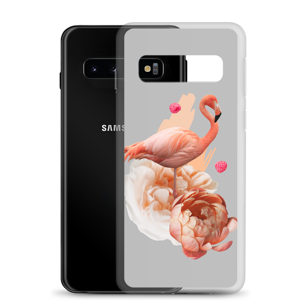 Samsung shell with the motif of a flamingo